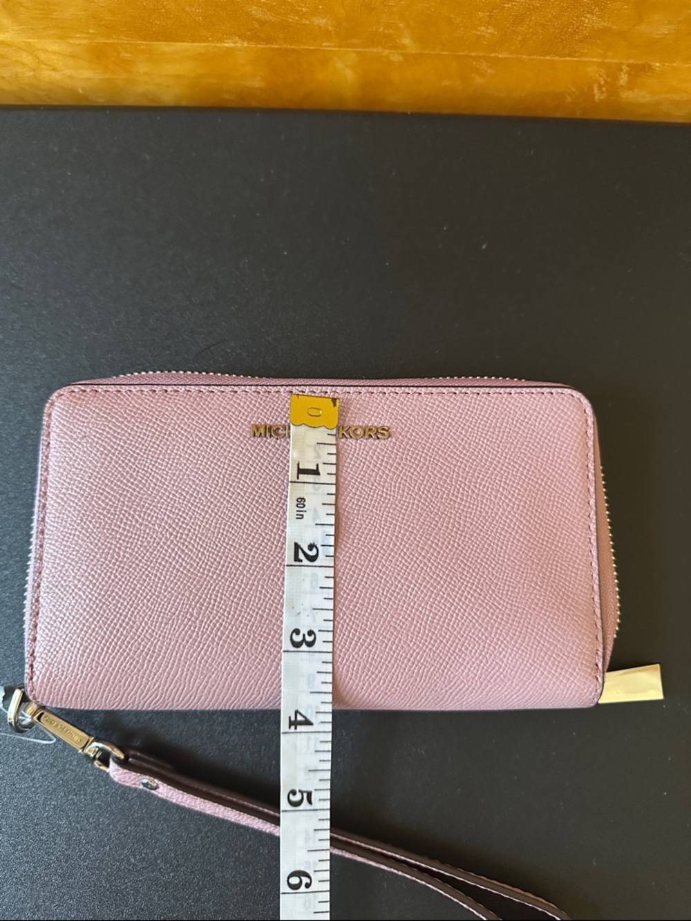 Michael Kors Blush Pink Zip Wristlet Wallet with Gold Hardware - Picture 3 of 6